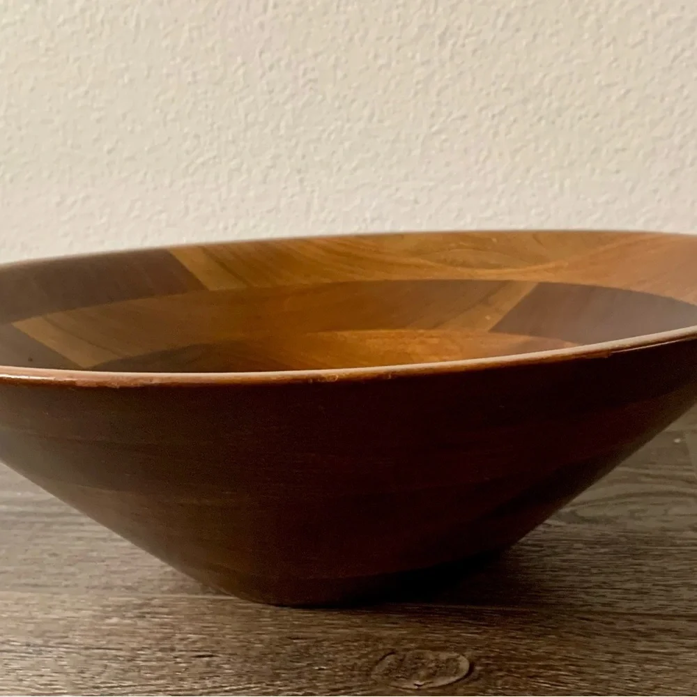Vintage Mid. Century Walnut Salat Bowl 14”